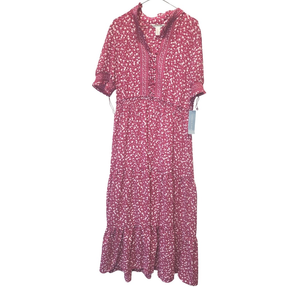 London Times Pink Floral Maxi Dress